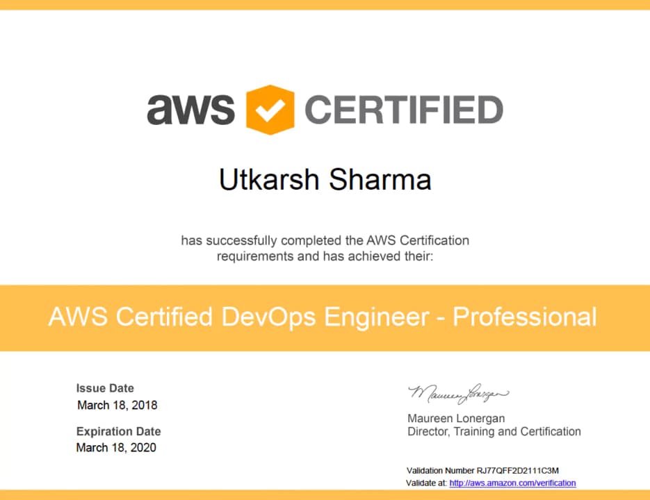AWS certified certificate