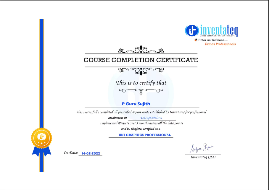 Inventateq course completion certificate