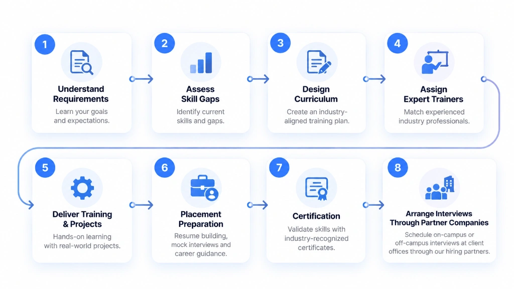 How We Work With Colleges Roadmap How We Work With Colleges - 8 Step Training and Placement Roadmap by Inventateq